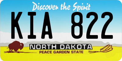 ND license plate KIA822
