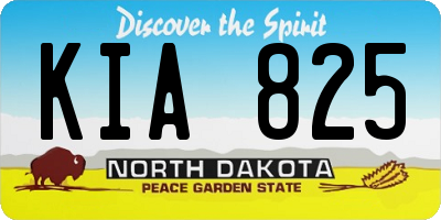 ND license plate KIA825