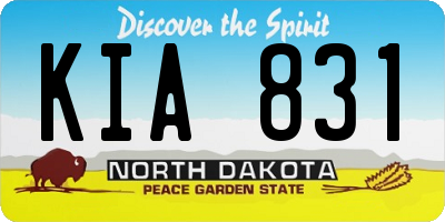 ND license plate KIA831