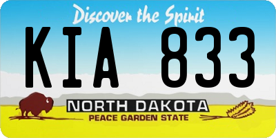 ND license plate KIA833