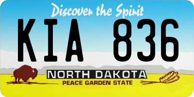 ND license plate KIA836