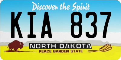 ND license plate KIA837