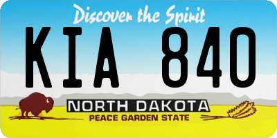 ND license plate KIA840