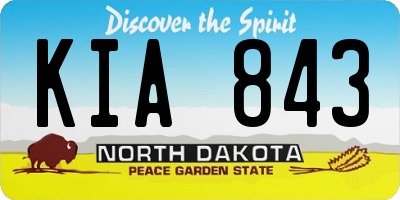 ND license plate KIA843