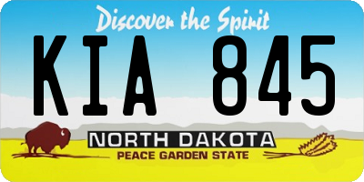 ND license plate KIA845