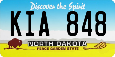 ND license plate KIA848