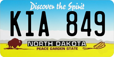 ND license plate KIA849