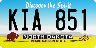 ND license plate KIA851