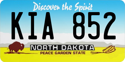 ND license plate KIA852
