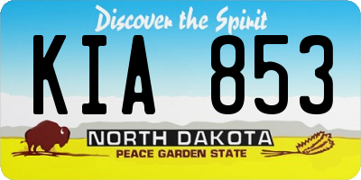 ND license plate KIA853