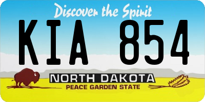 ND license plate KIA854