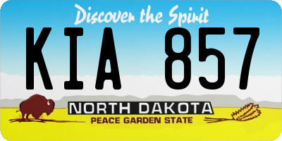 ND license plate KIA857