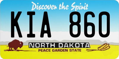 ND license plate KIA860