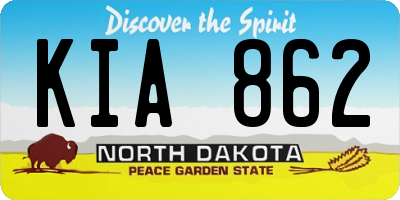 ND license plate KIA862