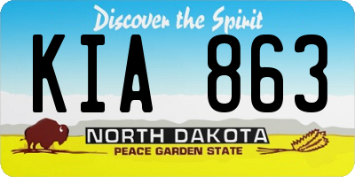 ND license plate KIA863