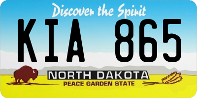ND license plate KIA865