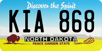 ND license plate KIA868