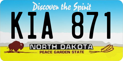 ND license plate KIA871