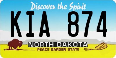 ND license plate KIA874
