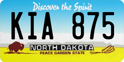 ND license plate KIA875