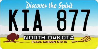 ND license plate KIA877