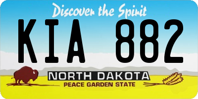 ND license plate KIA882