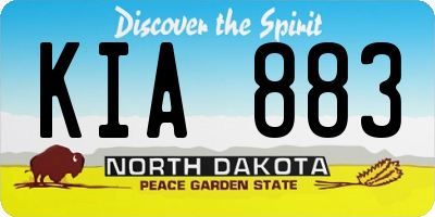 ND license plate KIA883