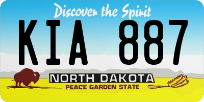 ND license plate KIA887