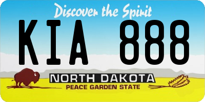 ND license plate KIA888