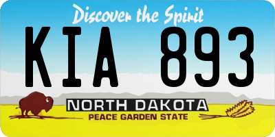 ND license plate KIA893