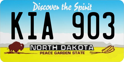 ND license plate KIA903