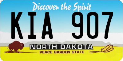 ND license plate KIA907