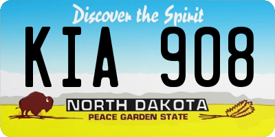 ND license plate KIA908