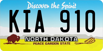 ND license plate KIA910