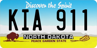 ND license plate KIA911