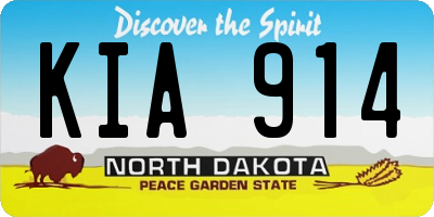 ND license plate KIA914