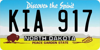 ND license plate KIA917