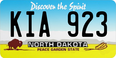 ND license plate KIA923