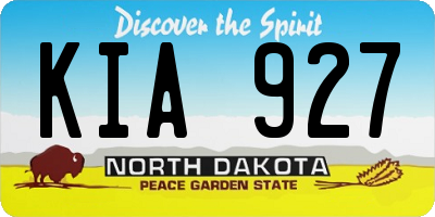 ND license plate KIA927