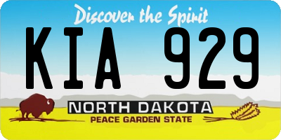 ND license plate KIA929