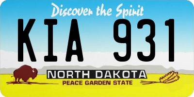 ND license plate KIA931