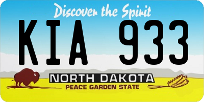 ND license plate KIA933