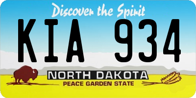 ND license plate KIA934