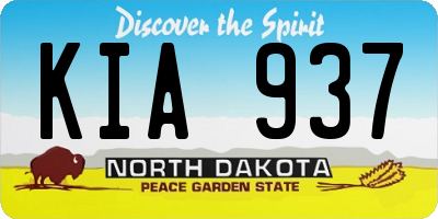 ND license plate KIA937