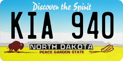 ND license plate KIA940