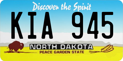 ND license plate KIA945