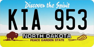 ND license plate KIA953