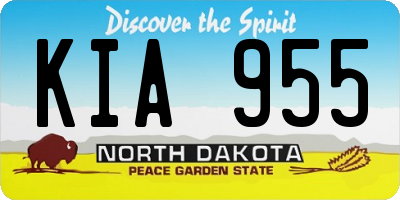 ND license plate KIA955