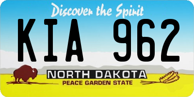 ND license plate KIA962