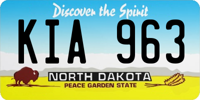 ND license plate KIA963